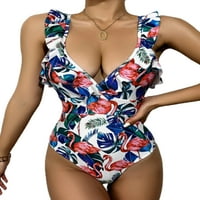 Beqeuewl Ženski jednodijelni kupaći kostim cvjetni iskrivljeni bikini kupaći kostimi Monokini plaža kupaći kupaći kostim