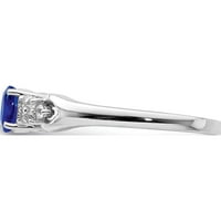 Sterling srebrni rodijumski plavi i bijeli safirni prsten izrađen u Indiji QR6383S-8