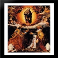 Pretpostavka Djevice sa svecima Petru Chrysorus, i Cassian Veliki crni drveni drveni umklađivano umjetnost