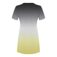 Žene oblače kratki rukav Gradient Tie-dye Blok Color Print kratki mini ljuljačka haljina Ljetne casual