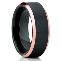 Crni vjenčani prsten, volfram prsten, volfram karbidni prsten, zaručni prsten, jedinstveni vjenčani prsten, udobnost