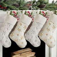 Božićne ukrase Božićne čarape Sock Dekoracija Držači posuđa za snježne pahulje, torba Candy torbica