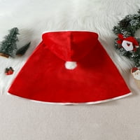 Biayxms Toddler Baby Girg Božićni rt Signe s kapuljačom Poncho Cloak Santa Snowman Reindeer kostim
