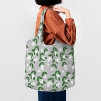 Platno tota torba za žene, bijelo voće listova uzorak velike vrećice za višekratnu upotrebu, višebojni