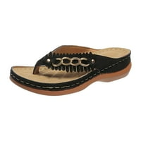 Ležerne prilike za žene Ljetne sandale za žene Flip-Flops Pete Papuče Udobne cipele za plažu Dame Crna