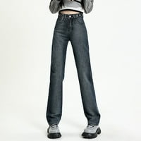 Visoko struk modne labave traperice Slim tanki jednostavni i izvrsni dizajn Ženske traperice a m