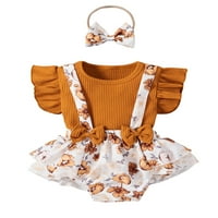 Springcmy Newborn Baby Girl Ljetna odjeća Floral ROMPER kombinezona za hlađenje