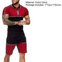 Farfi Men TrackSit set boja Blok rever Ljetna mršava majica kratkih rukava za sport