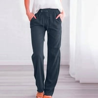 Ženske hlače za ljetne velike struk široke noge casual trackstring elastične pantalone udobne ravne