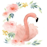 Floral Flamingo II print za poster - Lucille