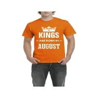 - Muška majica kratki rukav, do muškaraca veličine 5xl - rođendanski poklon kraljevi rođeni su u kolovozu