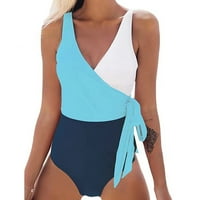 Seksi contrast contrast bikini kupaći kostim V izrez Boja podudaranje kupaćih odijela za bazen uz haljina za plažu zelena