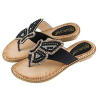 B91XZ Ženske sandale cipele za cipele Životinjske ženske modne okrugle rhinestone sandale Pearl Pinch