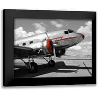 Benzinske slike Crna modernog uokvirenog muzeja Art Print pod nazivom - DC-3