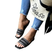 ZTTD dame Fashion Flat Rhinestone Sandale Flip Flops Velike veličine Plaže cipele Papuče Žene klipa