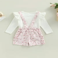 TODDLER Baby Girl Ljeto Ukupno odijelo ruffle rukave 3Y 4Y 5Y majica Cvjetni suspender Shorts Set odjeće