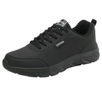 Crne tenisice za muškarce Velike veličine kože čipke Sportske cipele Prozračne vanjske hodanje jogger