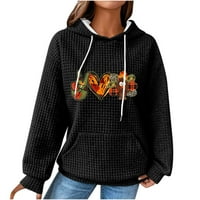Trendvibe zahvalnosti za žene Grafički dizajn Srce, pulover pulover vafle dugih rukava s kapuljačom