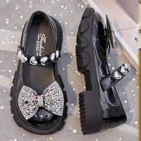 DMQupv Girls Wedges Kožne cipele Single Cipes Princess Cipele Sandale Cvjetni luk cipele Sandale za