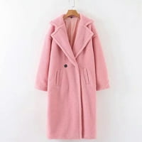 Ženska odjeća dugih rukava janjeća kauč kaputa s toplim kaputom plišana jakna prekrivač s ružičastom