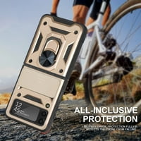 Galaxy Z Flip Case, Ring Trickstand Magnetni i klizni fotoaparat Zaštitni za zaštitu Vojno-klase Čvrsti