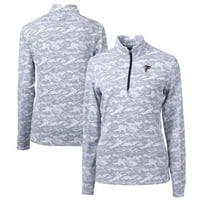 Ženski rezač i buck charcoal Atlanta Falcons Traverse Camo Print Stretch Quarter-Zip Pulover Top