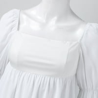 Miayilima Mini haljine za žene francuska haljina kvadratni vrat visoki struk Bubble rukav liniju suknja