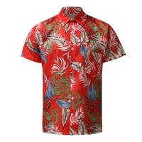 Muške modne ispise Havajske majice Ljeto rever gumb dolje T-majice Redovni fit kratkih rukava kampa