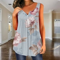 Ersazi ženski bluze Ljeto Ženski spremnik ljeto tiskano od tiskanih bez rukava trendy casual bluza Dugme
