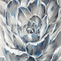 Sivi i plavi cvijet - print na platnu