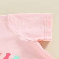 Amiliee Toddler Kids Girls Uskršnje odjeće Postavite majicu s kratkim rukavima