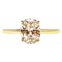 2.0ct ovalni rez šampanjac simulirani dijamant 18k žuti zlatni godišnjički angažman prsten veličine