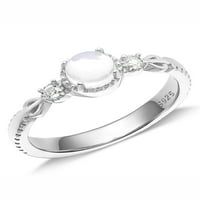Vječni Moonstone Sterling srebrni prsten za žene ruža pozlaćena veličina 7