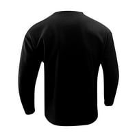 Muški džemper sa dugim rukavima, dugih rukava Okrugli vrat Leisure Trendy Majica Udobne zabave Majice Black, XL