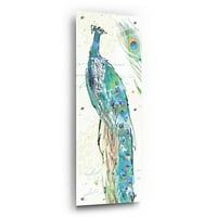 Epic Art 'Peacock Garden IV' by Ann Tavoletti, akrilna staklena zida Art, 16 x48