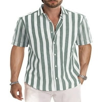 Muški vrhovi kratkih rukava s kratkim rukavima Dugme Down majica za odmor Bluza Ležerna majica Light