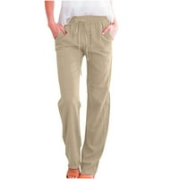 Giligiliso Žene Ležerne prilike pune boje elastične labave hlače Ravne hlače sa širokim nogama