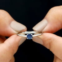 Rosec Jewels Blue Sapphire Prsten pasijansa za žene, Sterling Silver, SAD 8.00