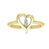 Araiya 10k žuti zlatni dijamantni prsten oblika srca, veličina 9.5