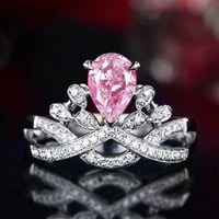 Luksuzni krunski prsten od kruna kruna, evropska i američka imitacija dijamantski prsten, šareni zaručnički prsten