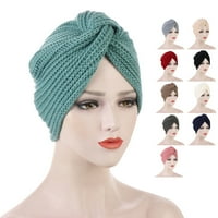 Rygai turban šešir boemijske elastične udobne akrilne vlakne žene pletene indijske glave za glavu za