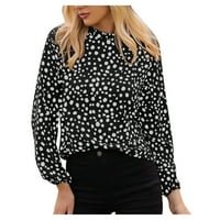 TUNIC TOP FOOD MOSTE Ležerne prilike Polka Dot Print V- izrez dugih rukava labav majica Bluza Božićni