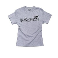 Mačka koja hoda na listu muzike - Silhouette Girl Pamučna majica