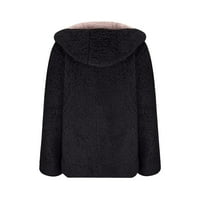 Parsen Loopsun zimski kaput Jakna za žene, ženska puna boja plišana kaputa s kapuljačom dvostranim teškim
