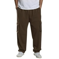 Ketyyh-Chn Mens modne casual hlače Labave povremene hlače visoke struke Kućne hlače Kafa, XL