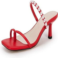 RRHSS ženske sretne pete biserne sandale kvadratne pete cipele na petu flop cipele
