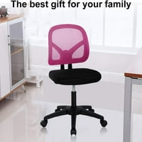Uredska stolica mreža Nijedna okretna stola za ruke Podesiva visina Kombionalni stolica okretna zadaća stolica sa zakrivljenim kvadratnim leđima, širina sjedala, ružičasta
