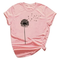 Ženske vrhove Nove ženske majice kratkih rukava Moda Big cvjetni cvjetni damski majice The Pink XL