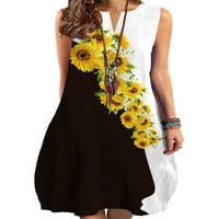 Luxplum dame sundress cvjetni print midi haljine bez rukava dužine koljena Basic Kaftan 8185- 3xl