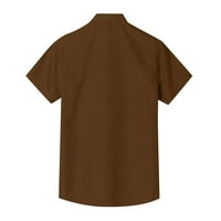 Muška majica Muška ljetna kratka tanka fit modna prozračna majica smeđu xl